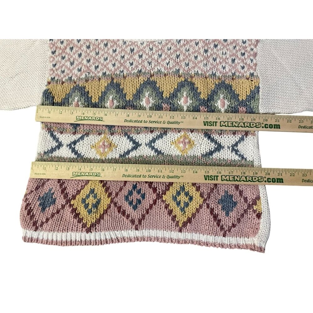 Vintage Ivy Club Sweater Women's M Geometric Mock Neck Grandmacore Used - Picture 9 of 15